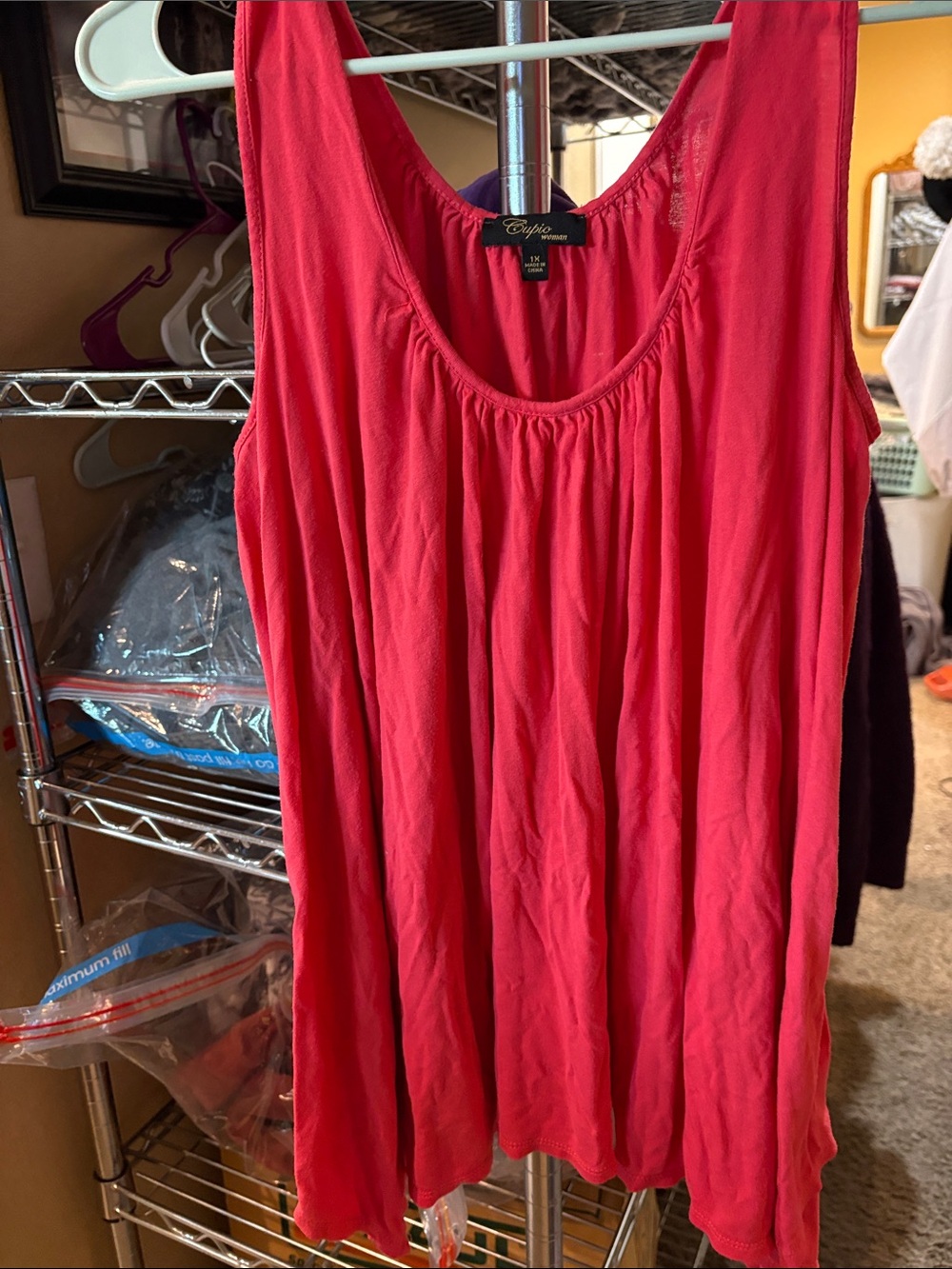Cupio Coral Red Scoop Neck Tank
